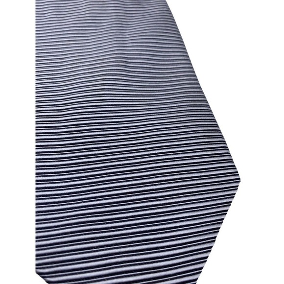 Luciano Gatti Elite 100% Silk Tie Made in Italy Textured Steel Gray Black Stripe - Picture 5 of 9